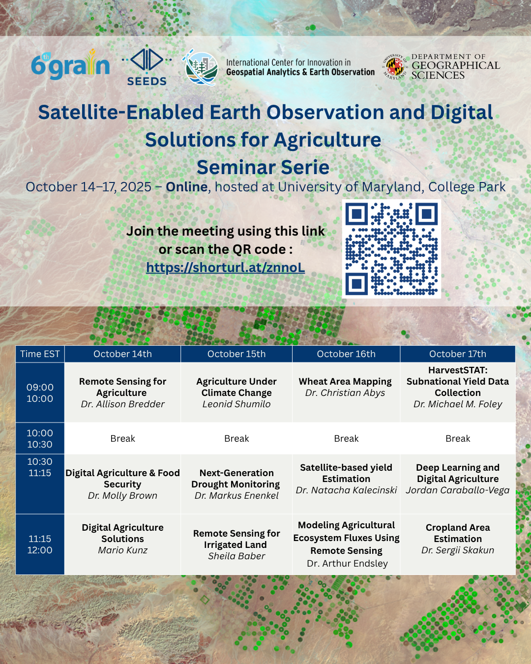 SEEDS Seminar Series – Applied Remote Sensing for Agriculture